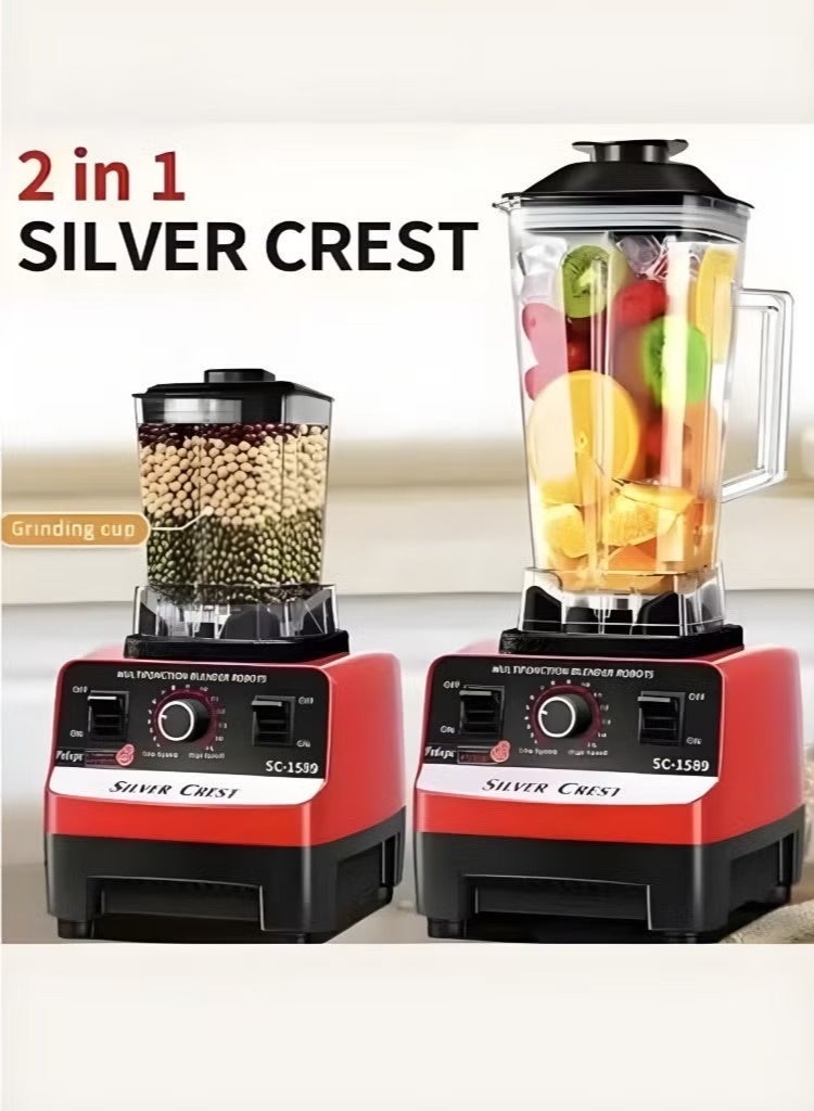 SILVER CREST Heavy Duty Commercial Juice & Fruit Mixer 4500W Silver Crest SC-1589 – 2-in-1 Juicer & Smoothie Blender - Image 1